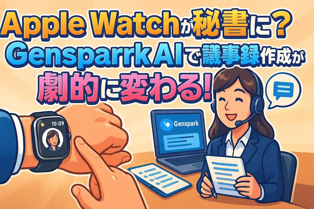 Apple Watchが秘書に?Genspark AIで会議の議事録作成が劇的に変わる!