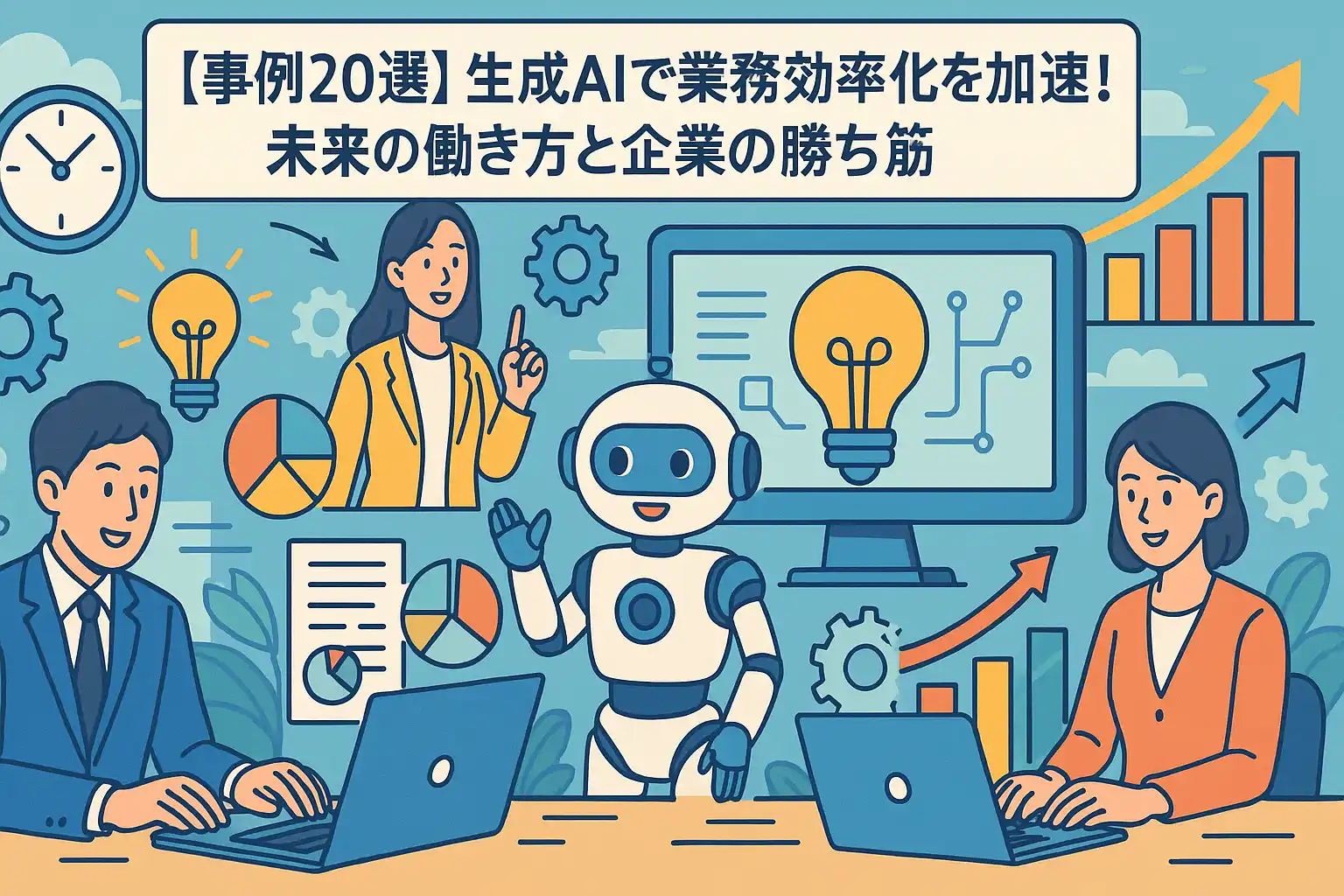 【事例20選】生成AIで業務効率化を加速！未来の働き方と企業の勝ち筋
