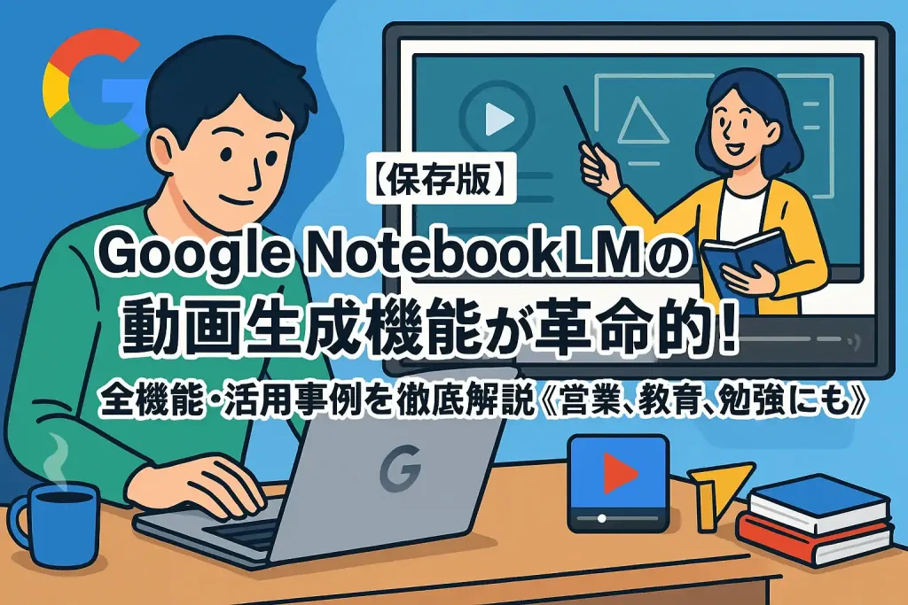 NotebookLMの動画生成機能が革命的!全機能・活用事例を徹底解説《営業、教育》
