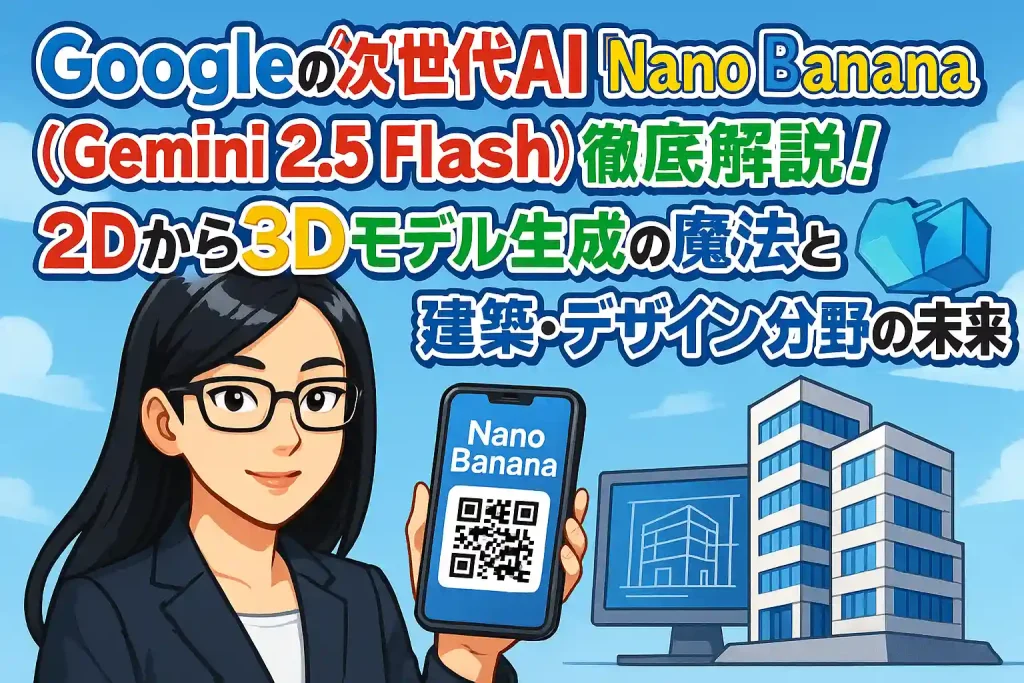 Googleの次世代AI「Nano Banana（Gemini 2.5 Flash）」徹底解説！2Dから3Dモデル生成の魔法と建築・デザイン分野の未来